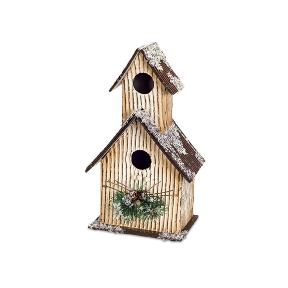 72902ds 12.5 In. Mdf Birdhouse, Brown & Green - Set Of 2