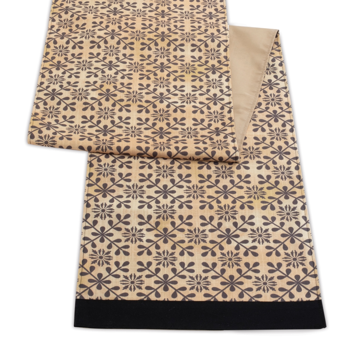Picture of Melrose 92577DS 14 x 72 in. Polyester Table Runner, Gold & Black - Set of 2