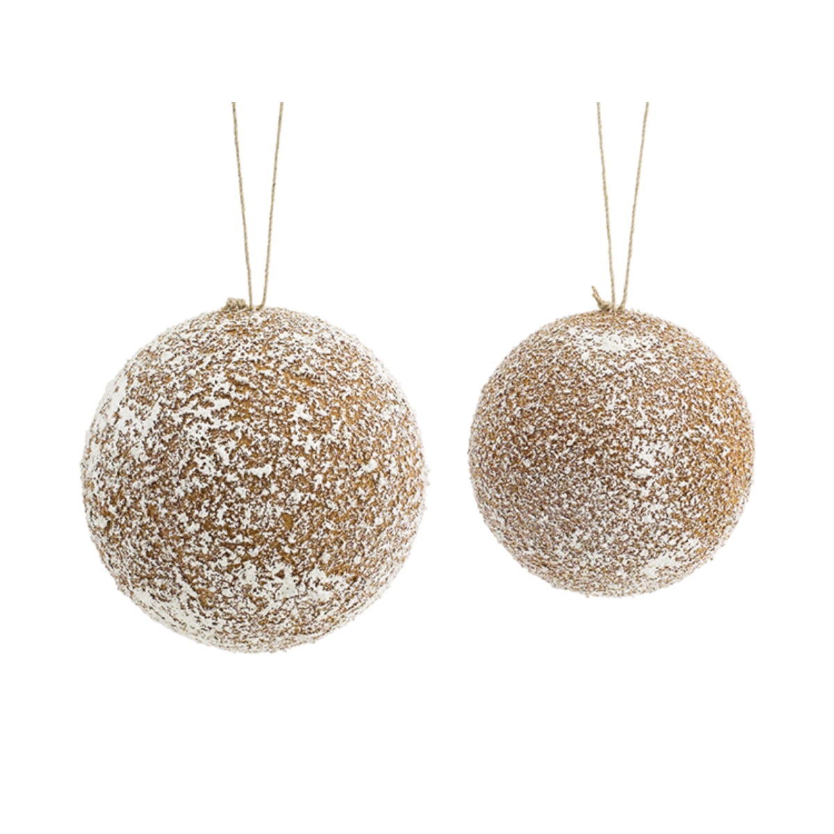 72951ds 5-6 In. Foam Ball Ornament, Brown & White - Set Of 8