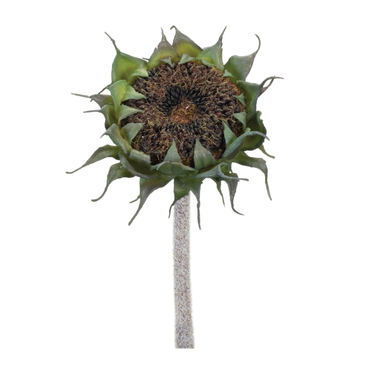 92297DS 23.5 in. Polyester & Plastic Sunflower Stem, Black & Green - Set of 6