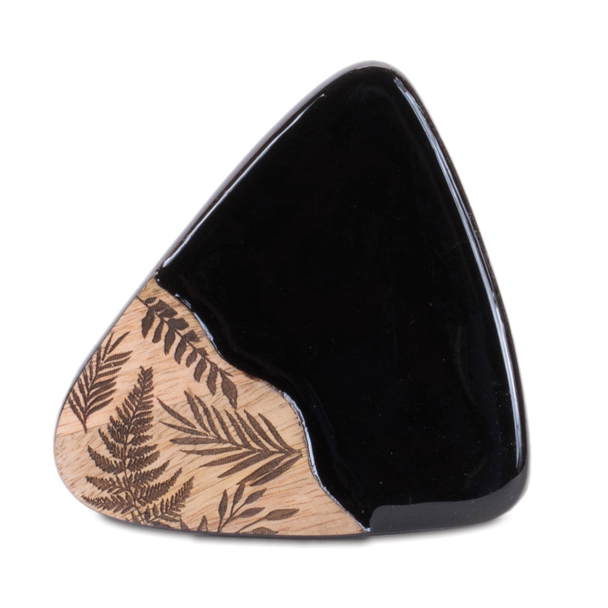 Picture of Melrose 96262DS 5 in. Wood Coaster with Holder, Black & Brown - Set of 5