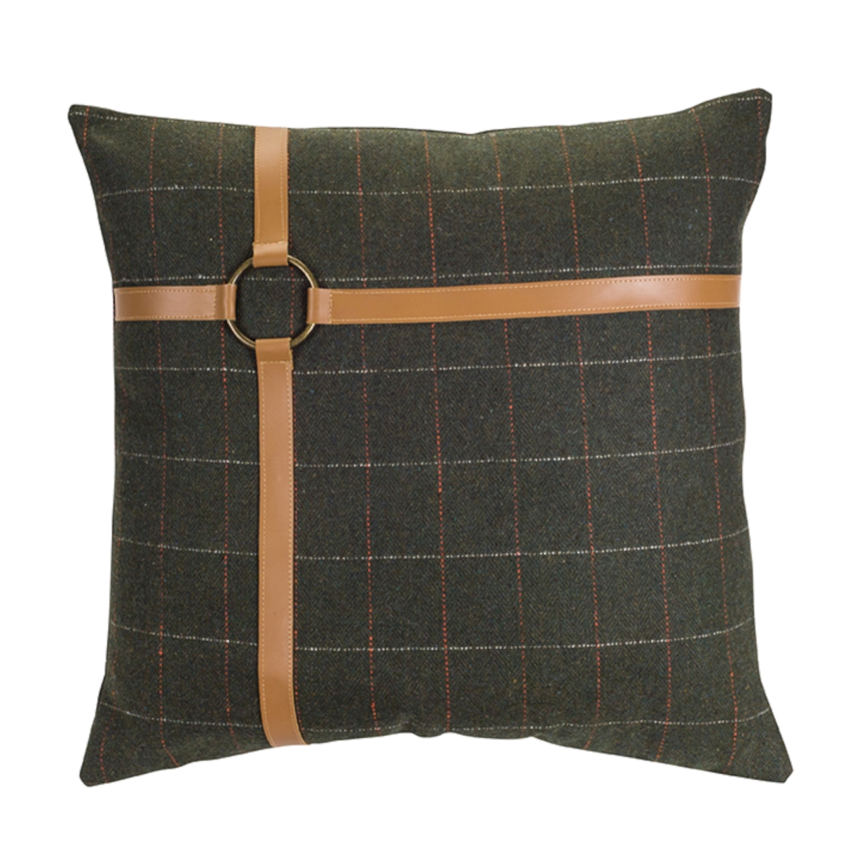 73508ds 7 X 17 In. Polyester Checkered Pillow, Green & Brown - Set Of 2