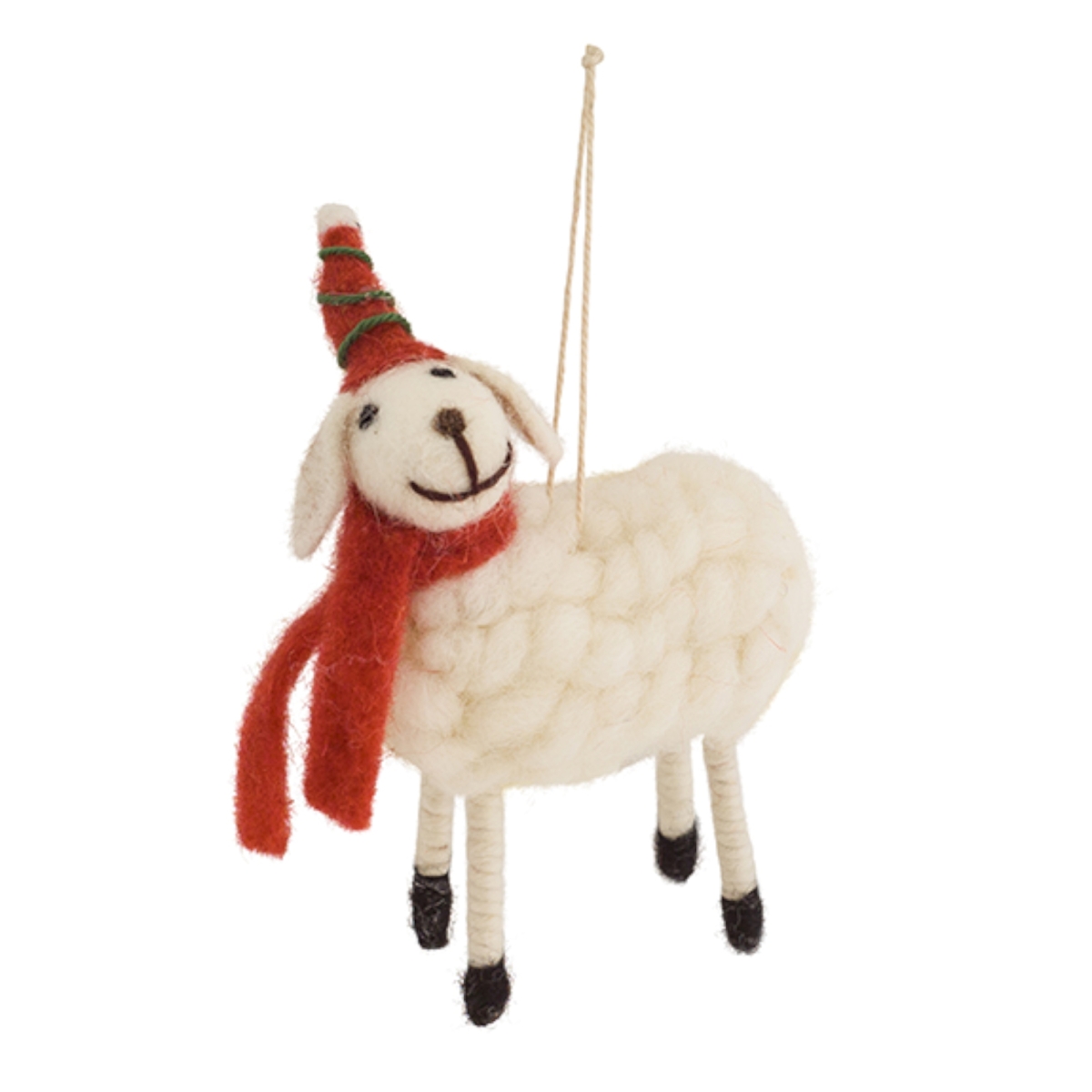 UPC 746427735414 product image for Melrose International 73541DS 5.5 x 2 in. Felted Wool Sheep Ornament White & Red | upcitemdb.com