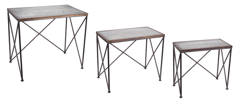 UPC 746427703147 product image for Melrose International 70314 24-22 in. Wood Accent Table Grey & Rustic - Set of 3 | upcitemdb.com