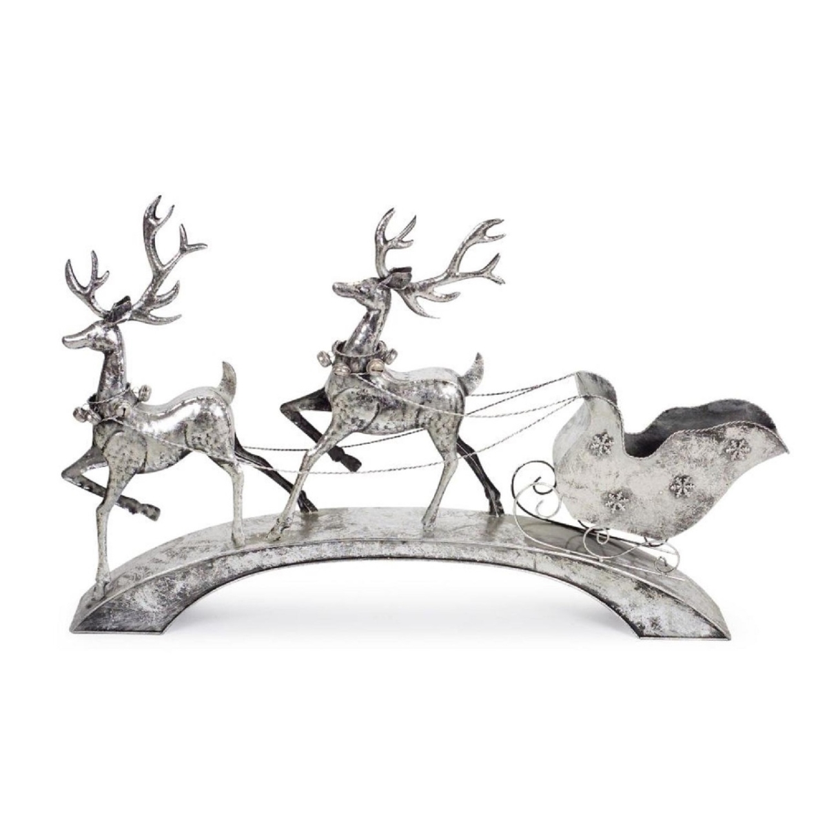 UPC 746427726139 product image for 72613DS 40.5 x 25 in. Deer with Sleigh Figurine Metal | upcitemdb.com