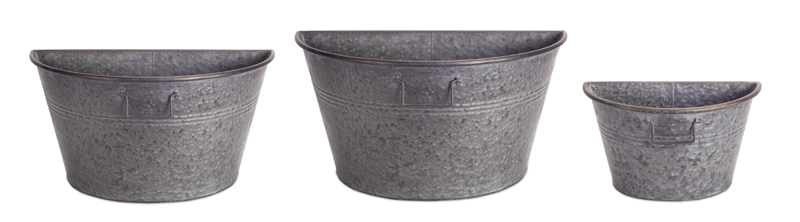 UPC 746427704472 product image for 70447 8.5, 10 & 12 in. Half Tub Container Metal, Tin - Set of 3 | upcitemdb.com