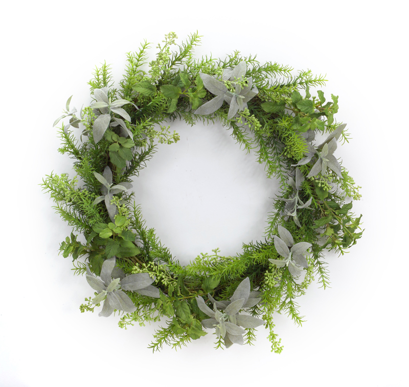 UPC 746427704519 product image for 70451 24.5 in. Herb Wreath Polyester & Plastic, Green - | upcitemdb.com
