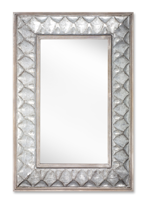 70478 47 X 31.5 In. Wall Mirror Metal, Grey With Silver