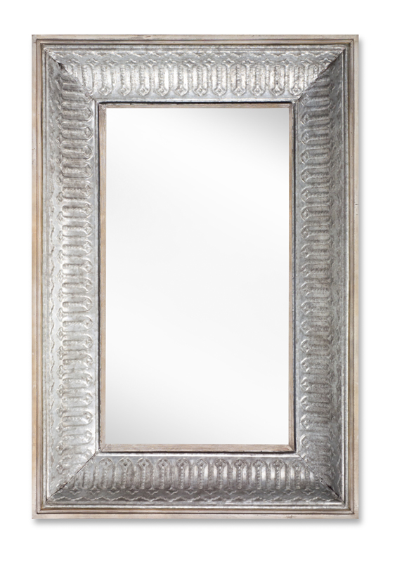 70479 47 X 31.5 In. Wall Mirror Metal, Grey With Silver