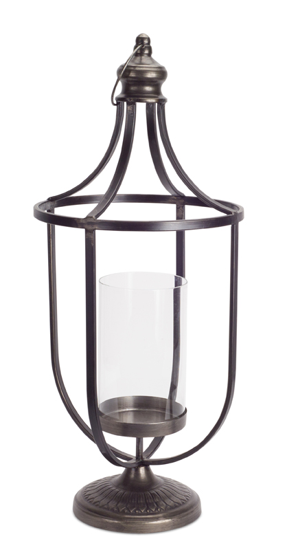 UPC 746427705455 product image for Melrose International 70545 26.5 in. Candleholder Metal & Glass Black | upcitemdb.com