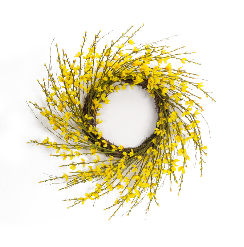 UPC 746427707893 product image for 70789 20 in. Forsythia Wreath Polyester & Plastic & Twig, Yellow | upcitemdb.com