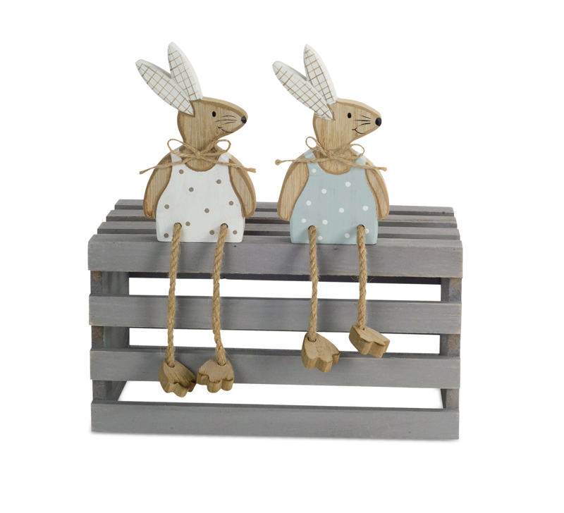 UPC 746427708258 product image for 70825 6 in. Bunny with Twine Legs Wood, Blue White - Set of 12 | upcitemdb.com