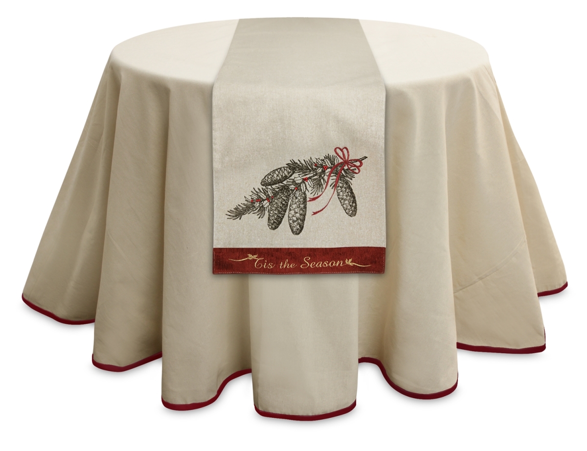 UPC 746427614733 product image for 61473DS 72 in. Polyester Pinecone Table Runner, Brown & Burgundy - Set of 2 | upcitemdb.com