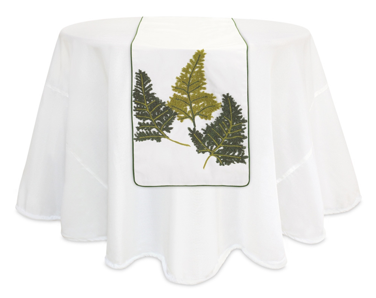 UPC 746427661263 product image for 66126DS 13.5 x 67 in. Polyester Fern Table Runner, White & Green | upcitemdb.com