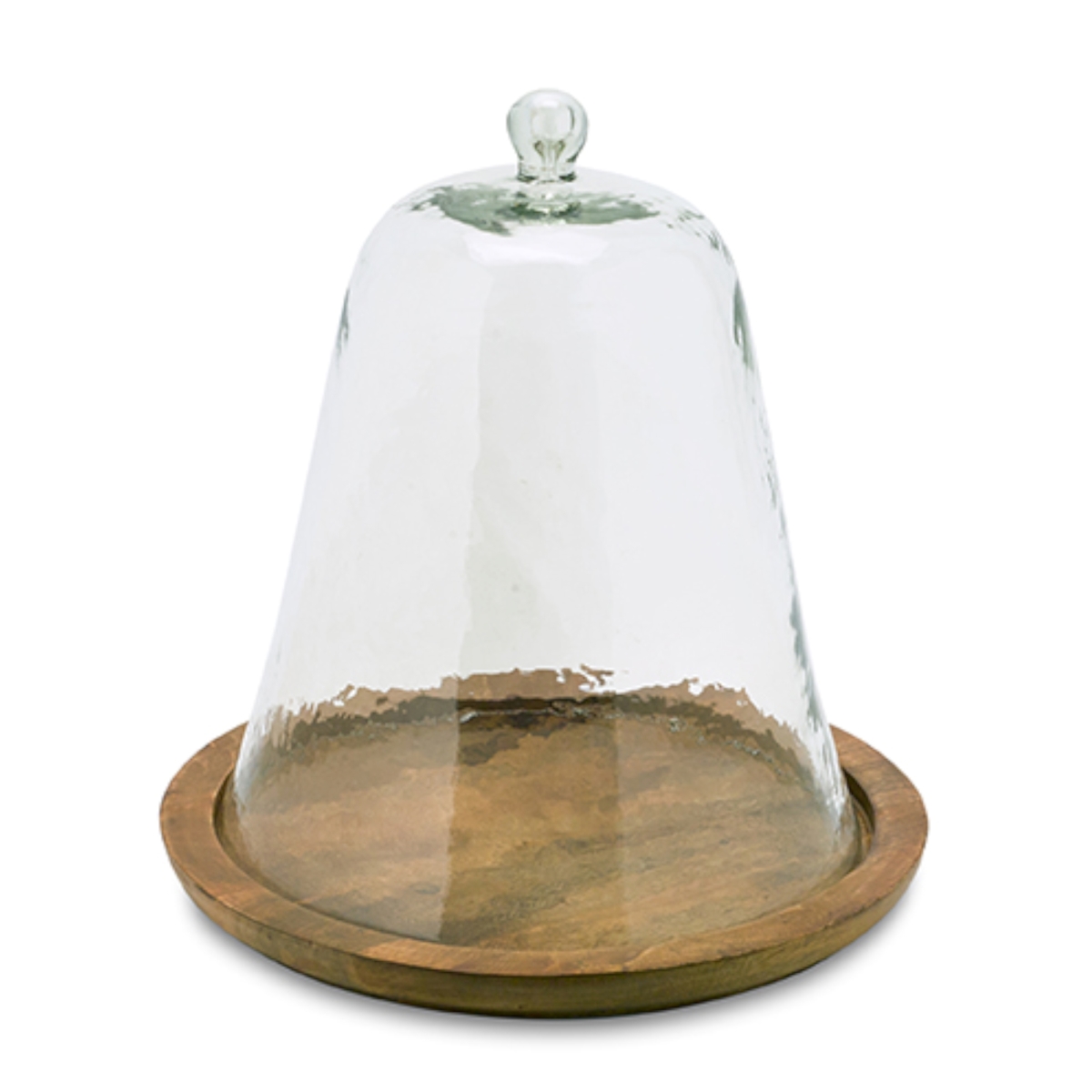 72093ds 18.5 X 17 In. Glass & Wood Cloche On Plate Home Decor Tabletop, Brown & Glass