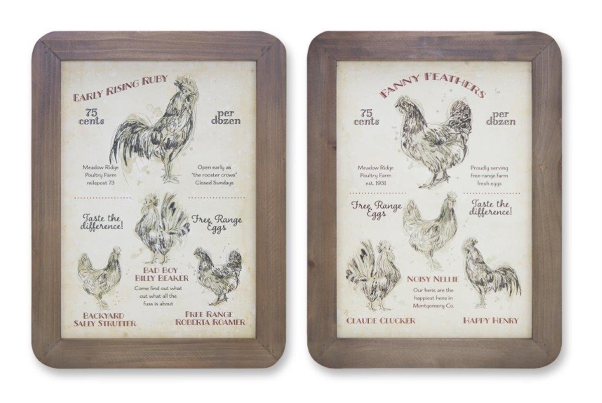 UPC 746427822886 product image for 82288DS 15.75 x 11.75 in. MDF & Wood Chicken Plaque - Brown, Black & Red - S | upcitemdb.com