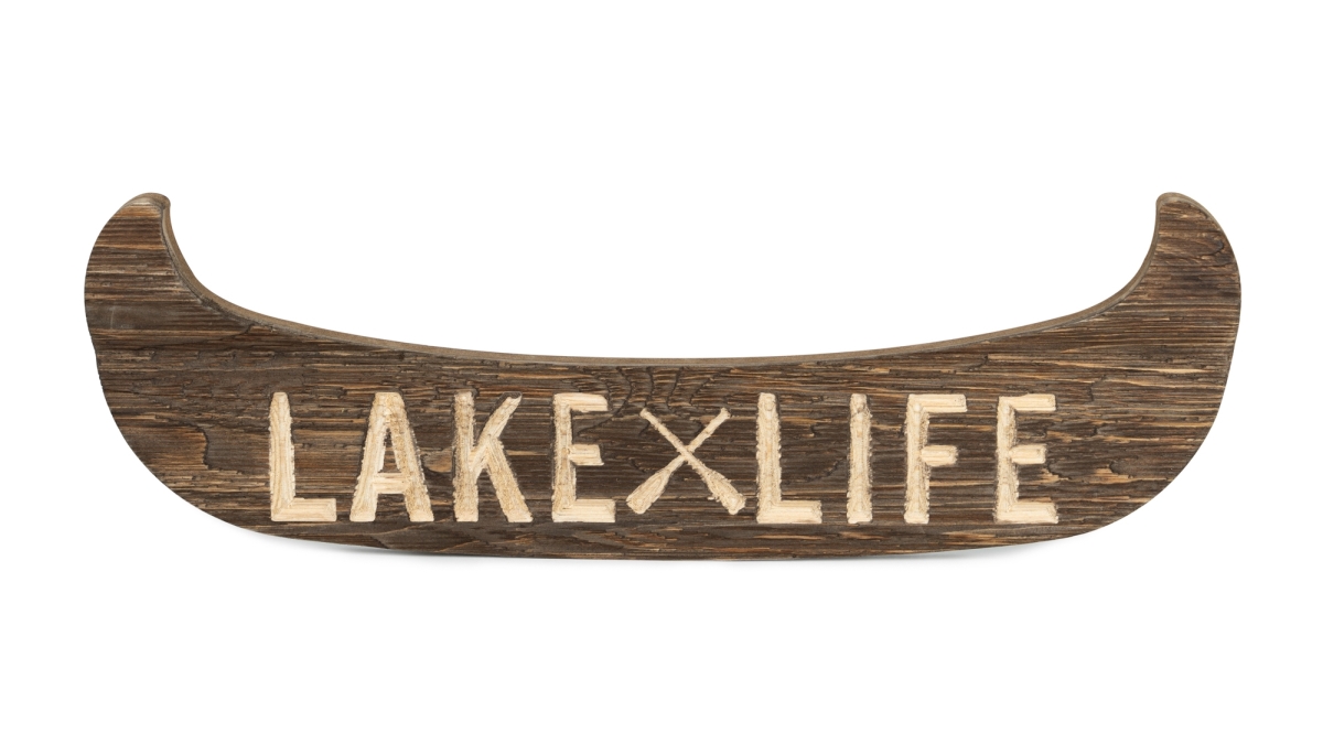 UPC 746427823203 product image for 82320DS 7 x 22 in. Wood & MDF Lake Life Canoe Plaque, Brown | upcitemdb.com