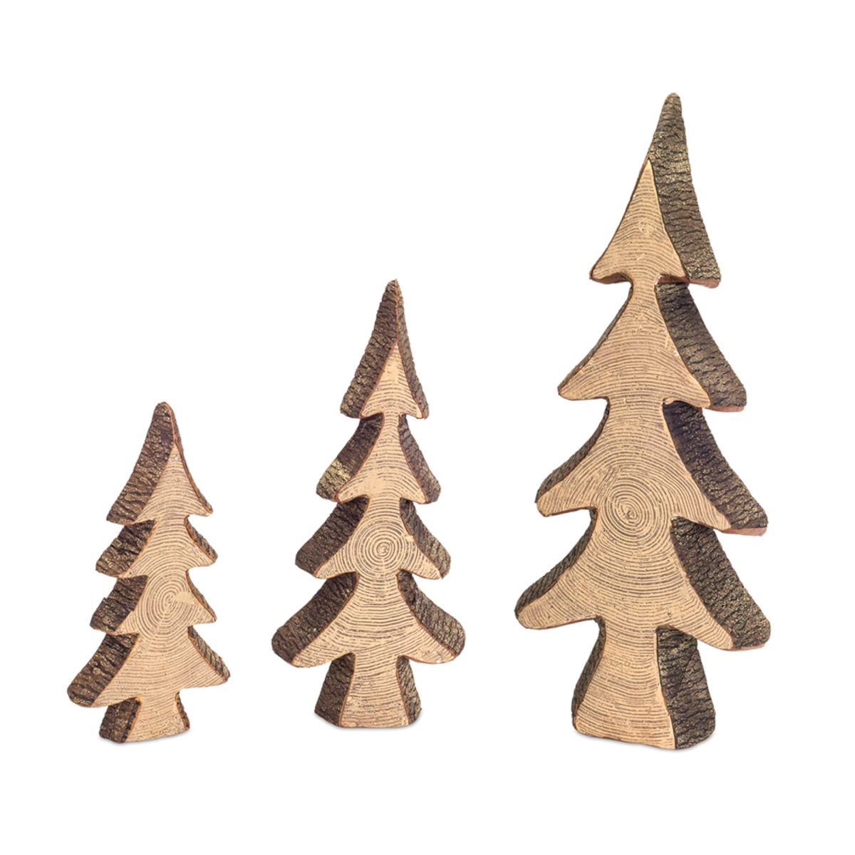 72461ds 15.5 X 20 X 29 In. Foam Tree Novelty Christmas Toy, Brown - Set Of 3