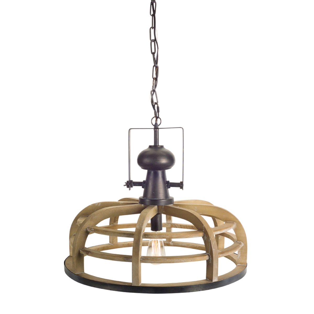72500ds 58.5 X 23.5 In. Wood & Iron Hanging Lamp Light Fixtures, Brown & Black