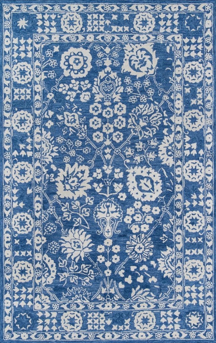 Cosetcos-3blu3656 Indian Hand Tufted Area Rug, Blue - 3 Ft. 6 In. X 5 Ft. 6 In.