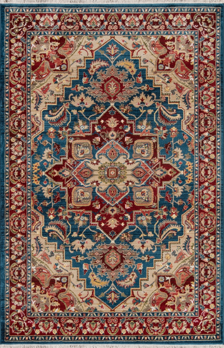 Lenoxle-01blu500r Lenox Traditional Area Rug, Blue - 5 X 5 Ft. Round