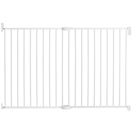 Extending Metal Extra Tall & Wide Baby Gate, White
