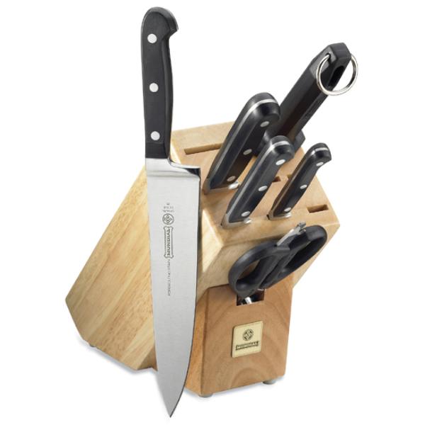 5100-7 5100 Series Fully Forged Cutlery Bluck Chef Knife Set, Black - 7 Piece