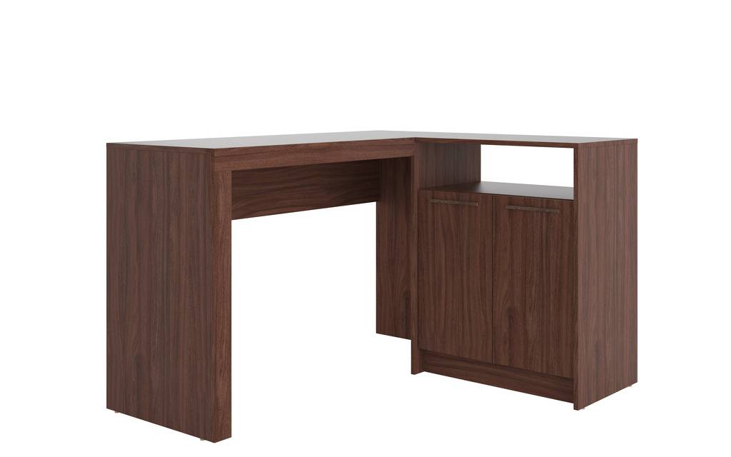 138amc164 Kalmar L -shaped Office Desk With Inclusive, Dark Brown