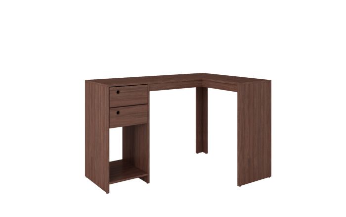 Accentuations By Modest Palermo Classic L-shaped Desk With 2 Drawers & 1 Cubby, Nut Brown