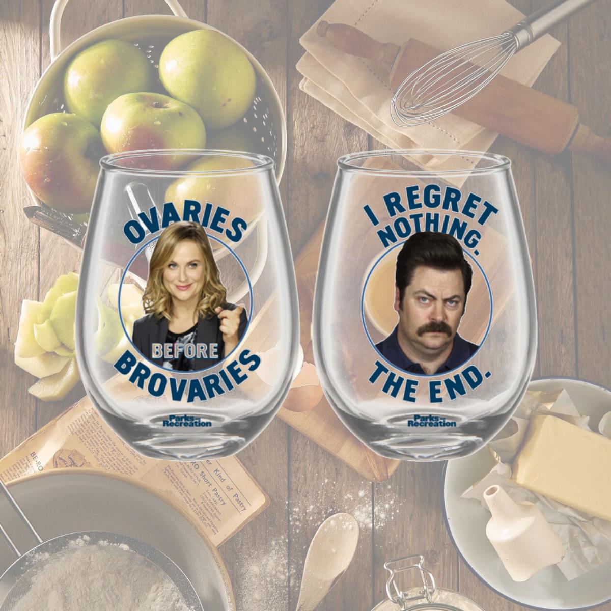 Picture of Parks & Recreation 844279 20 oz Ron & Leslie Stemless Glass Set, 2 Piece