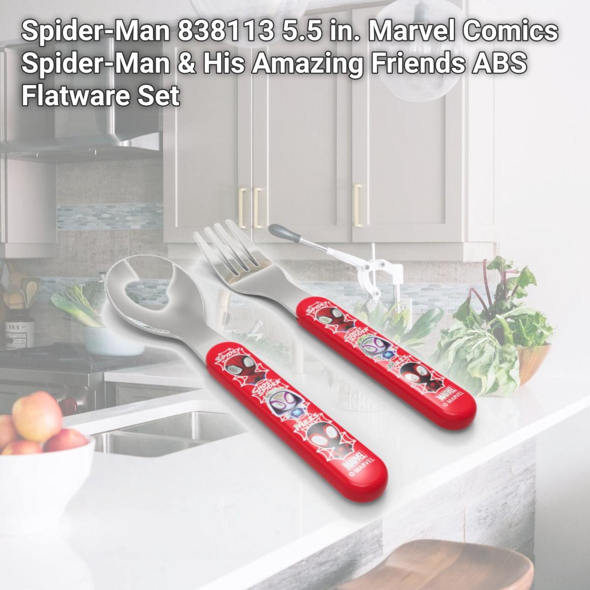 Picture of Spider-Man 838113 5.5 in. Marvel Comics Spider-Man & His Amazing Friends ABS Flatware Set