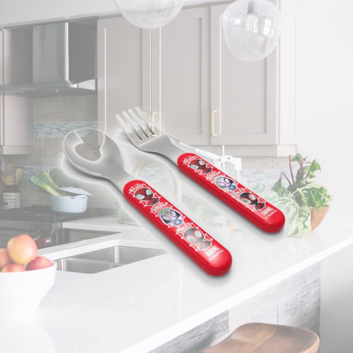Picture of Spider-Man 838113 5.5 in. Marvel Comics Spider-Man & His Amazing Friends ABS Flatware Set