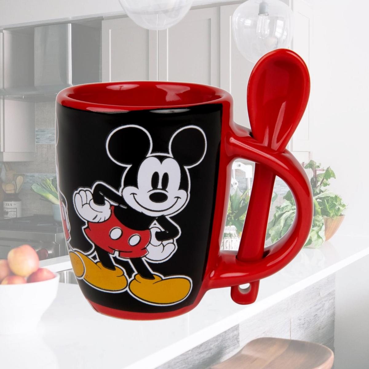 Picture of Mickey Mouse 847129 Disney Mickey Mouse Laughing Ceramic Espresso Mug with Spoon