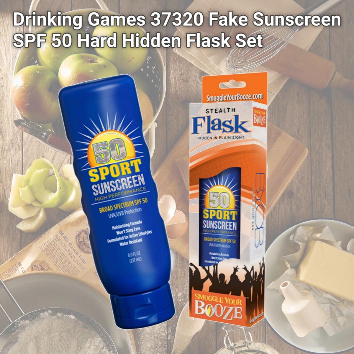 Picture of Drinking Games 37320 Fake Sunscreen SPF 50 Hard Hidden Flask Set