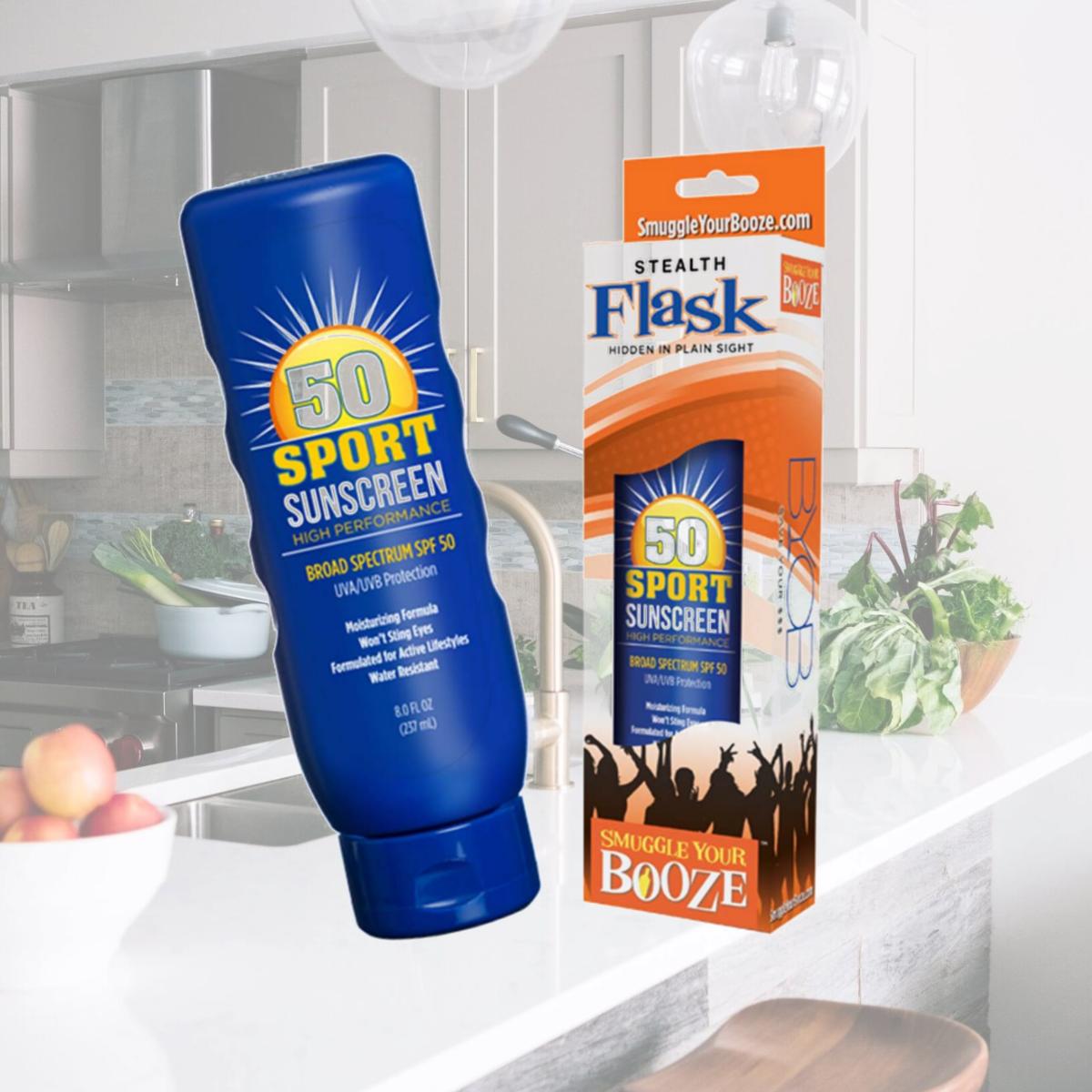 Picture of Drinking Games 37320 Fake Sunscreen SPF 50 Hard Hidden Flask Set