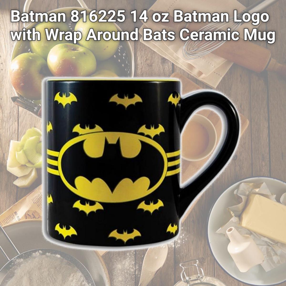 Picture of Batman 816225 14 oz Batman Logo with Wrap Around Bats Ceramic Mug