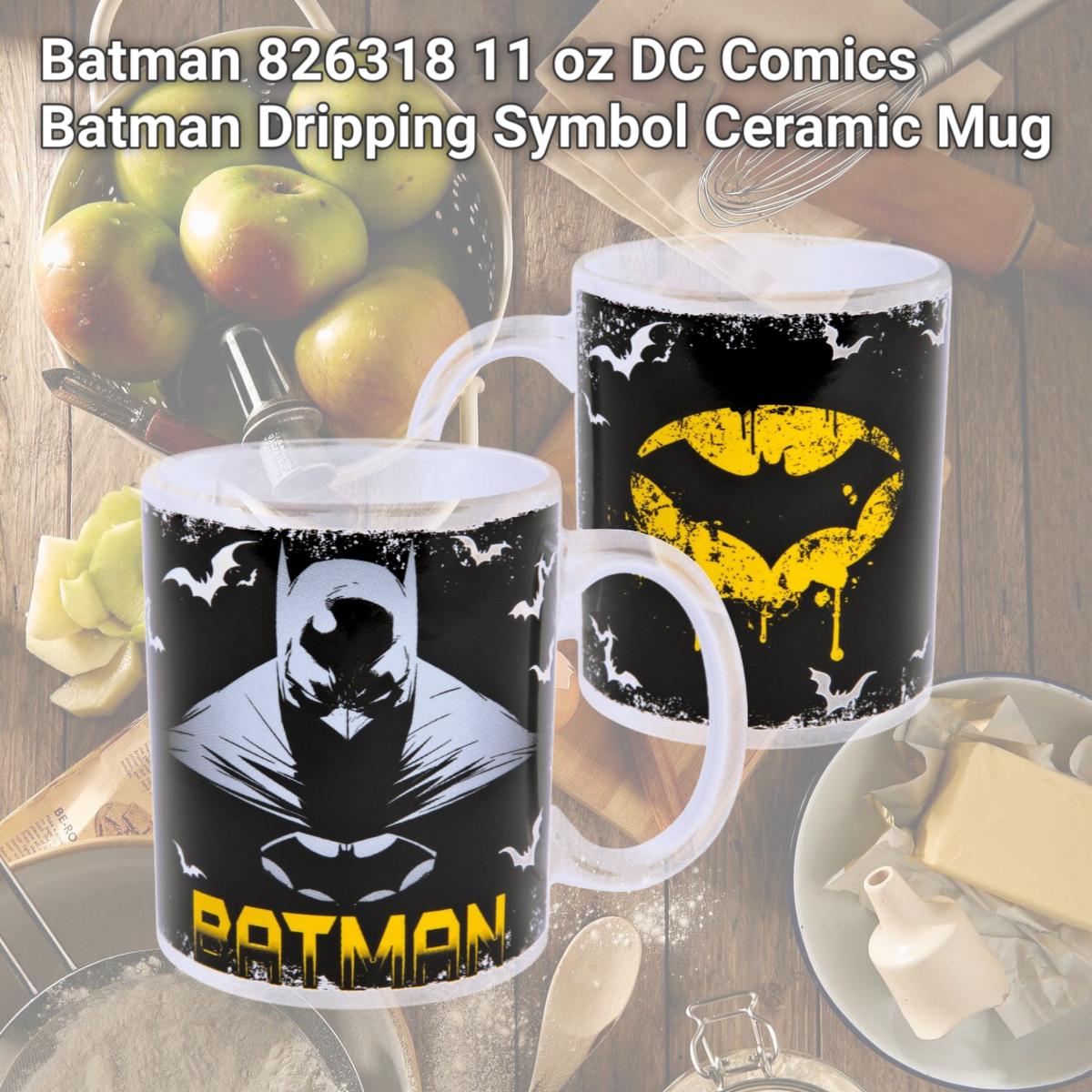 Picture of Batman 826318 11 oz DC Comics Batman Dripping Symbol Ceramic Mug