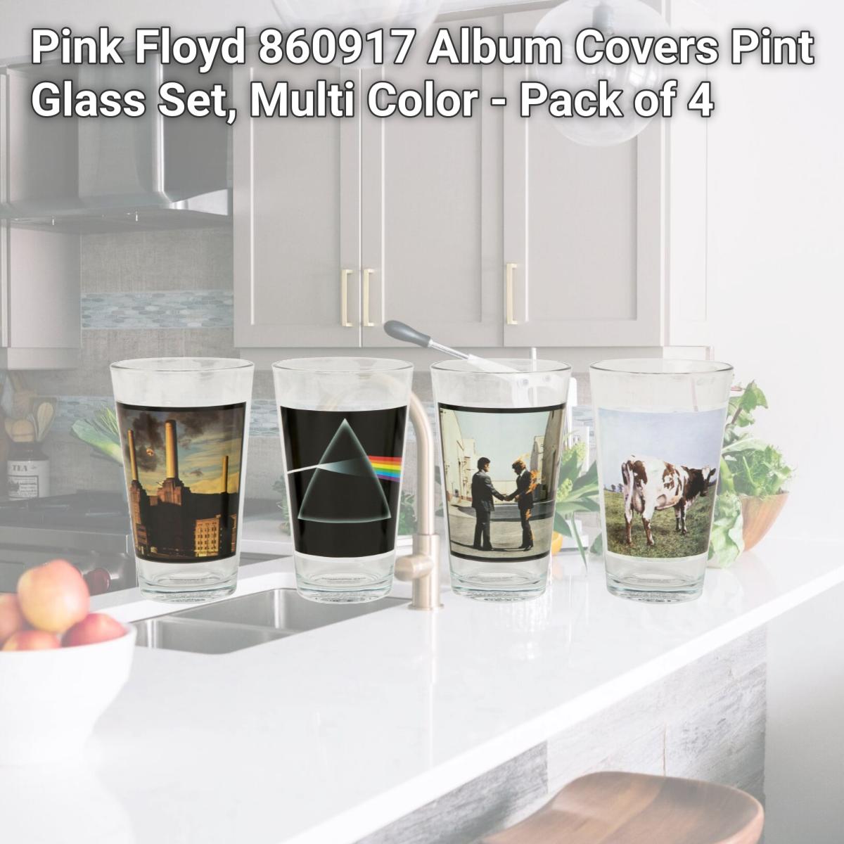 Picture of Pink Floyd 860917 Album Covers Pint Glass Set, Multi Color - Pack of 4