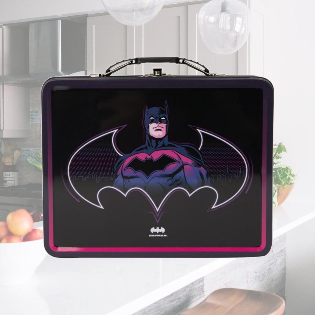 Picture of Batman 861666 Neon Glow Tin Lunchbox, Black