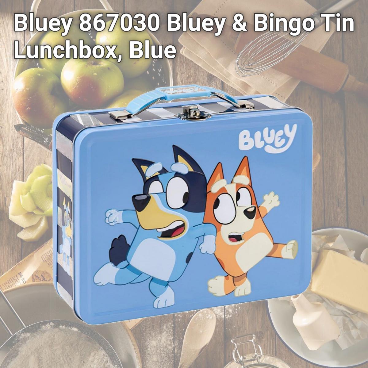 Picture of Bluey 867030 Bluey & Bingo Tin Lunchbox, Blue