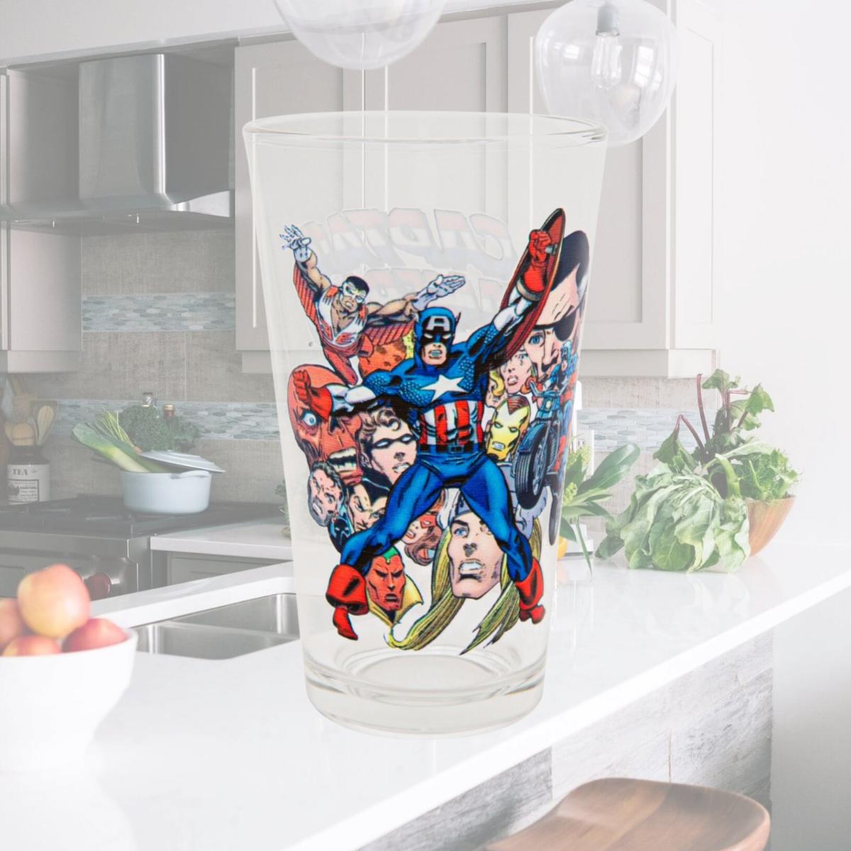 Picture of Captain America 862773 Captain America Comic Characters Pint Glass, Clear