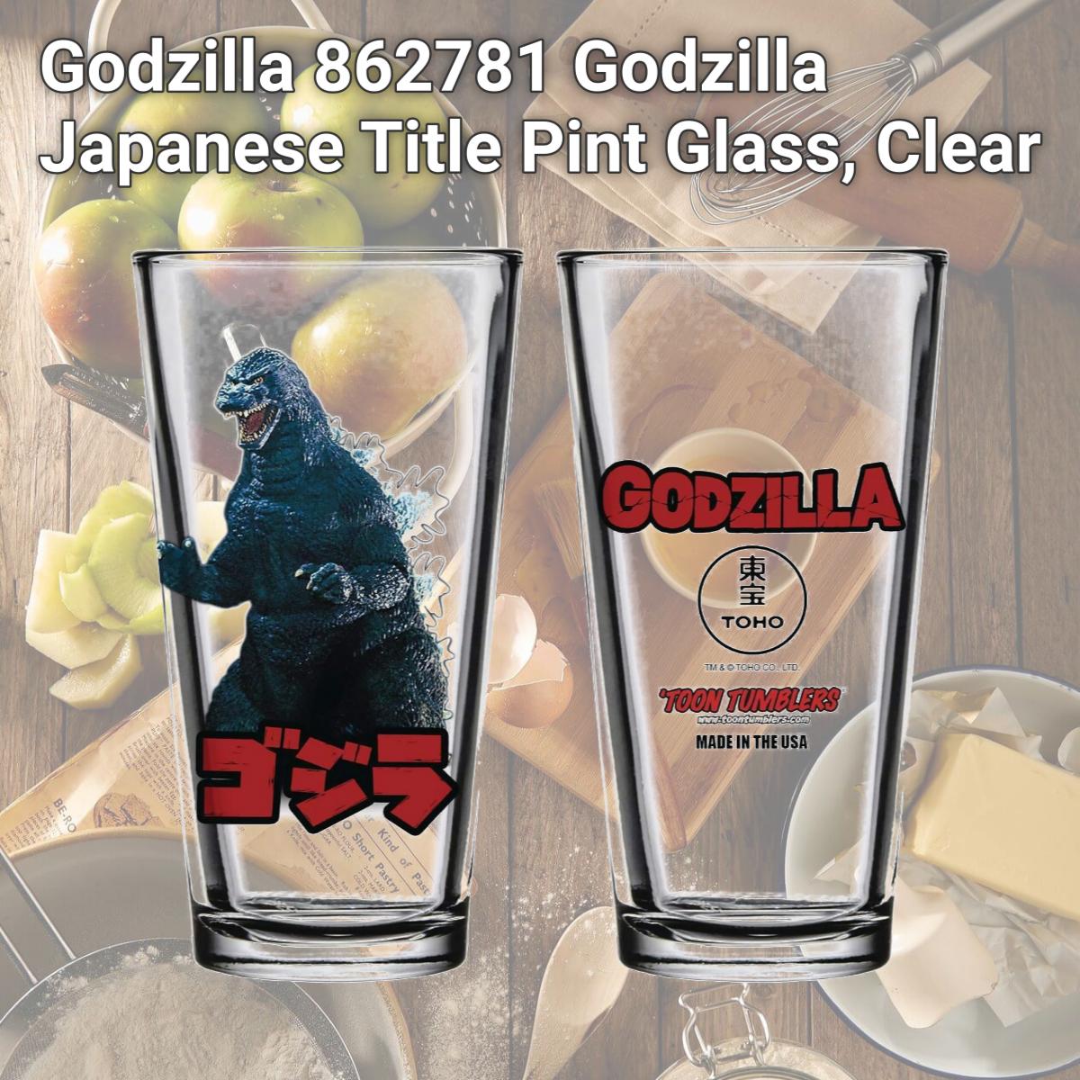 Picture of Godzilla 862781 Godzilla Japanese Title Pint Glass, Clear