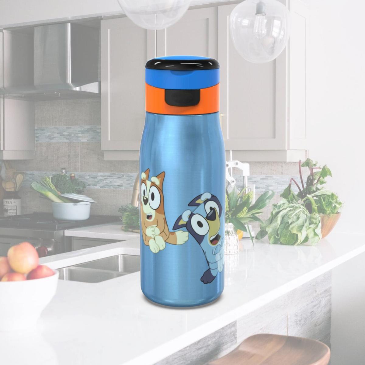 Picture of Bluey 874988 13.5 oz Bluey Bingo Stainless Steel Double Walled Water Bottle, Blue & Orange