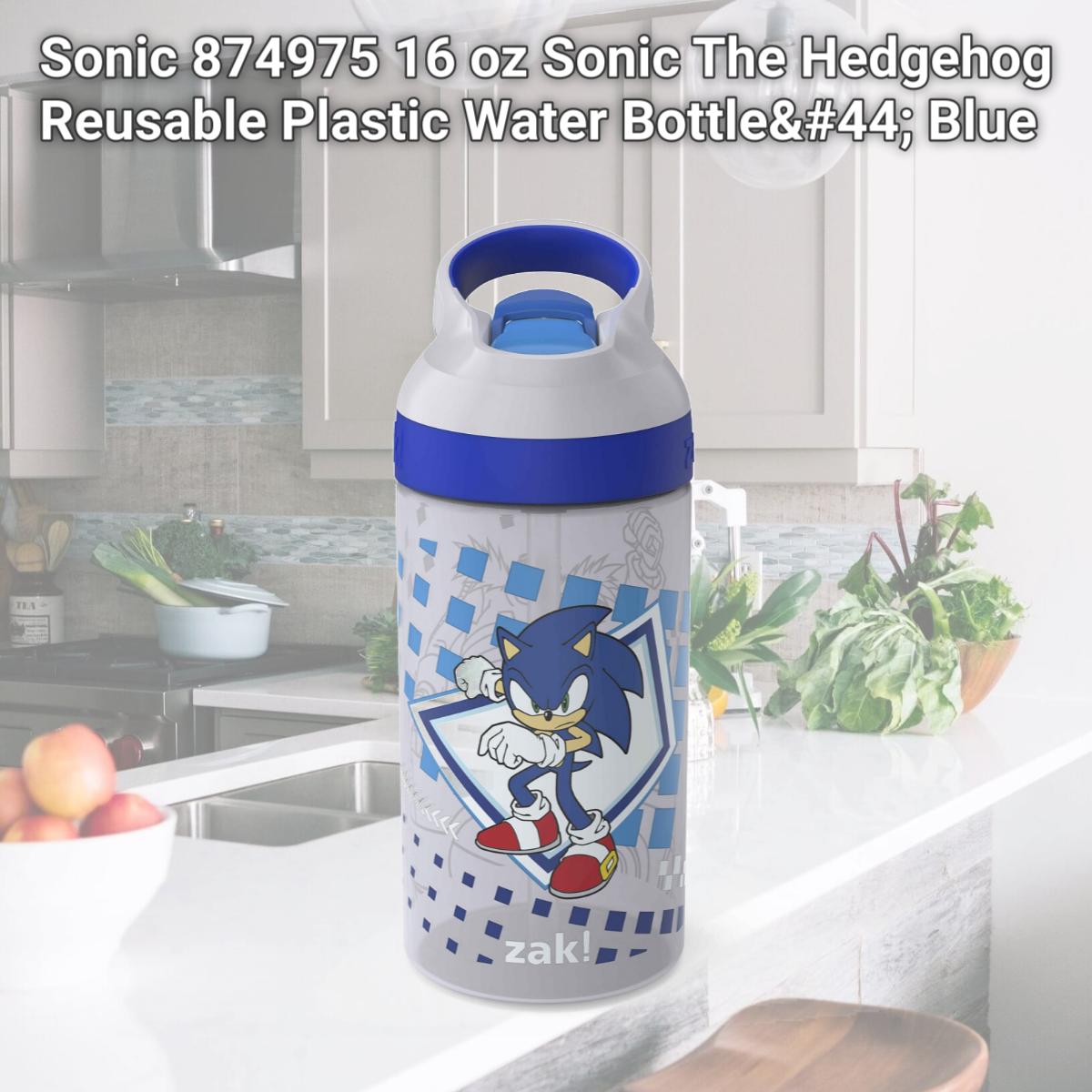 Picture of Sonic 874975 16 oz Sonic The Hedgehog Reusable Plastic Water Bottle, Blue