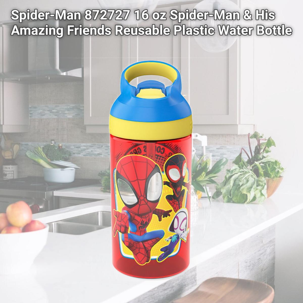 Picture of Spider-Man 872727 16 oz Spider-Man & His Amazing Friends Reusable Plastic Water Bottle