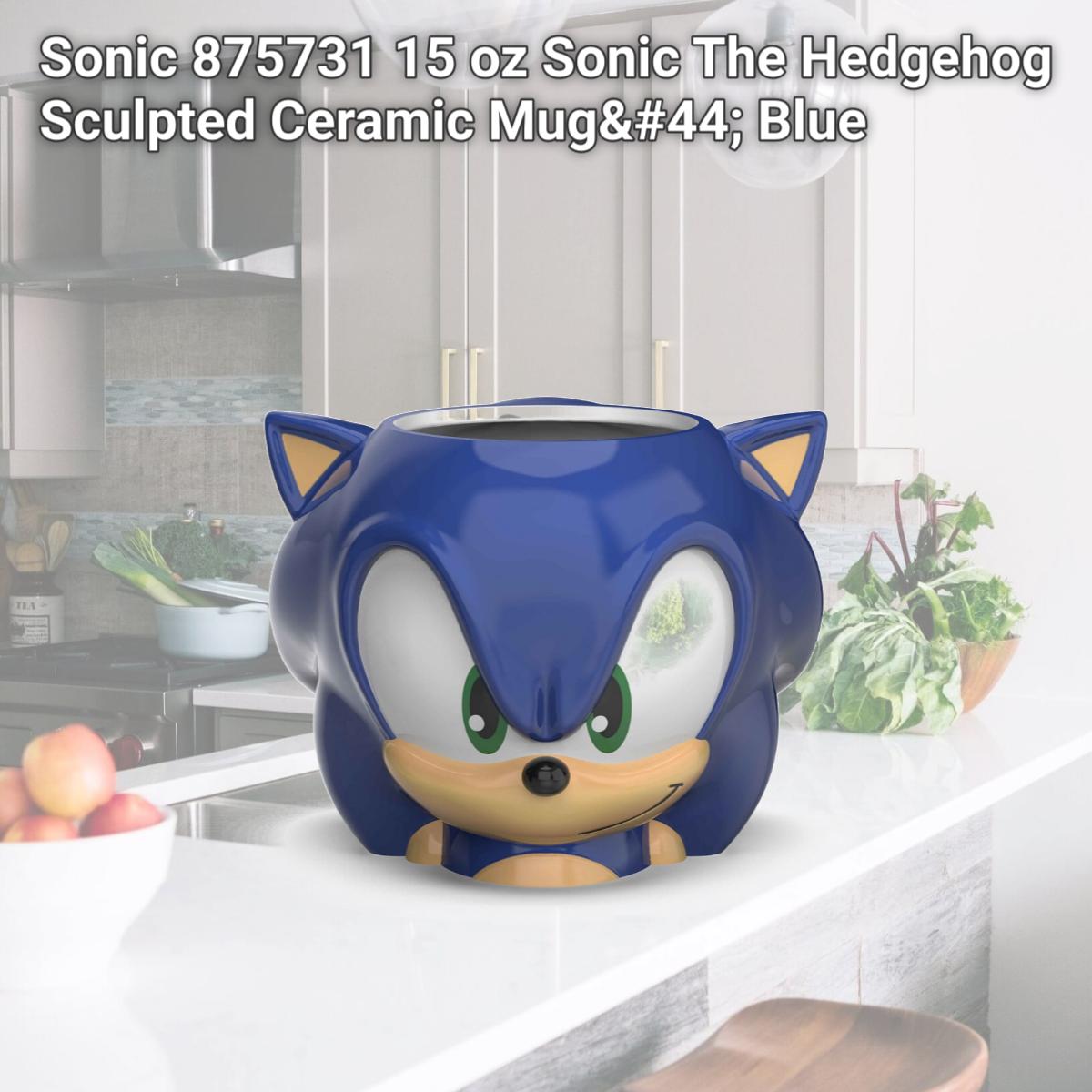 Picture of Sonic 875731 15 oz Sonic The Hedgehog Sculpted Ceramic Mug, Blue