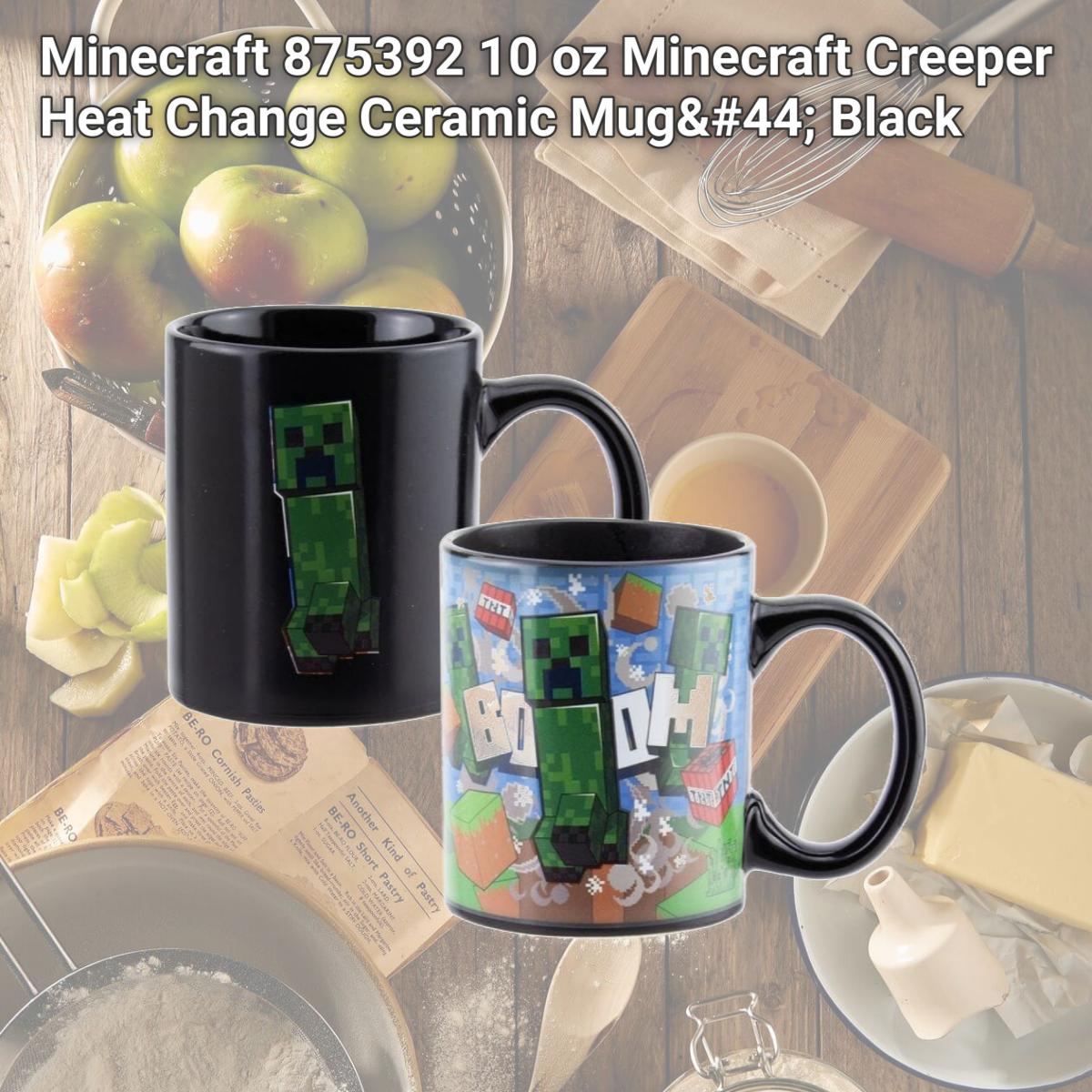 Picture of Minecraft 875392 10 oz Minecraft Creeper Heat Change Ceramic Mug, Black