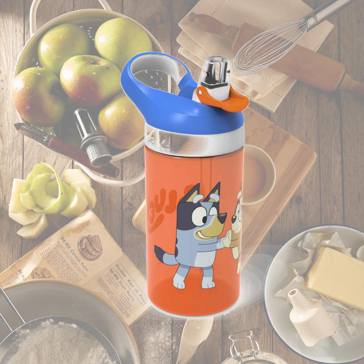 Picture of Bluey 874974 16 oz Bluey & Bingo Reusable Plastic Water Bottle, Orange & Blue