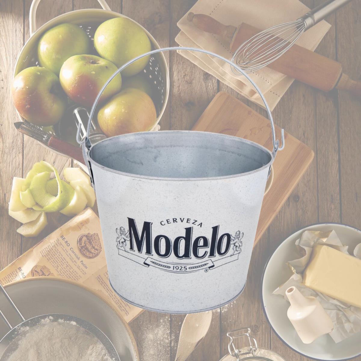Picture of Modelo Especial 879993 Classic Logo Beer Bucket with Bottle Opener, Silver