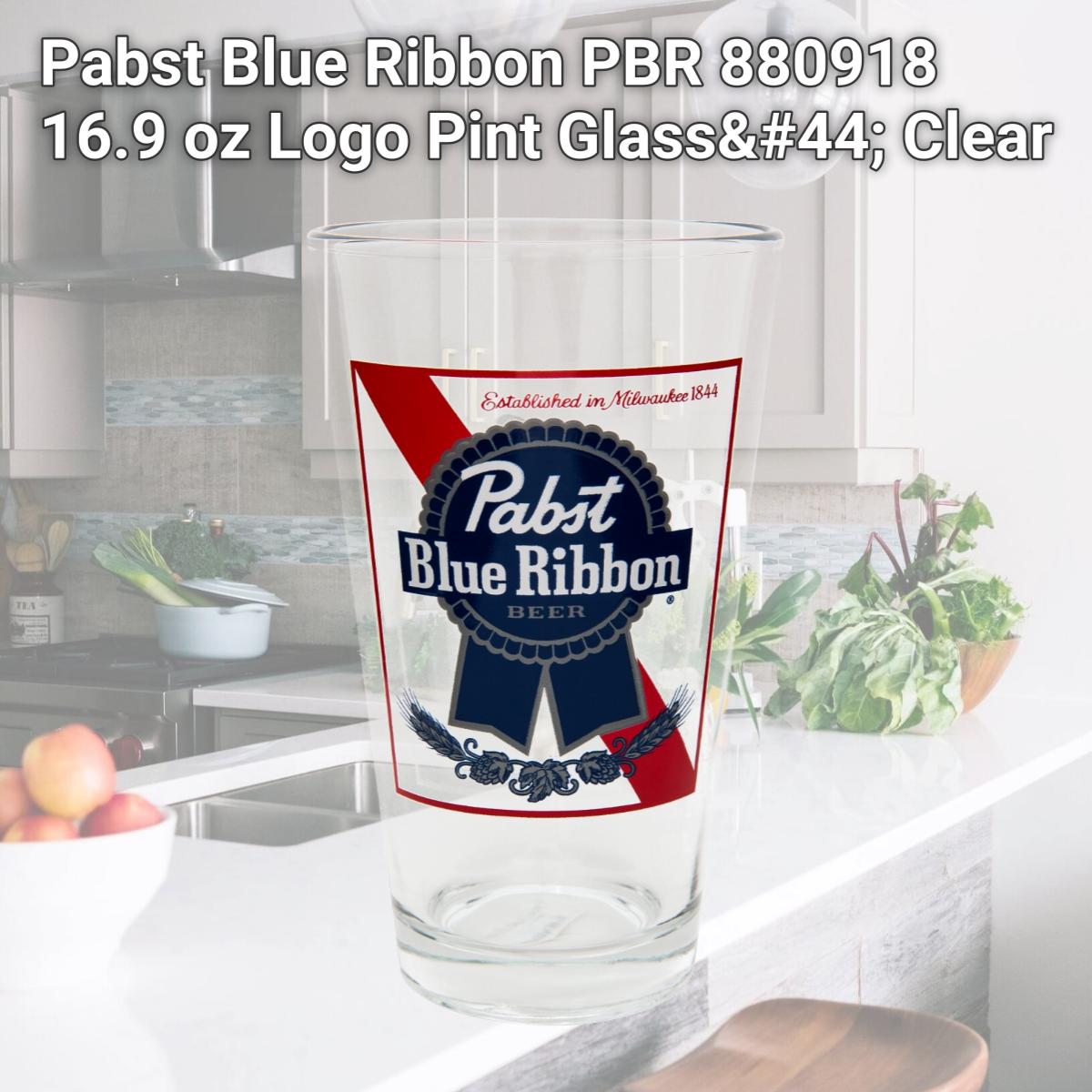 Picture of Pabst Blue Ribbon PBR 880918 16.9 oz Logo Pint Glass, Clear